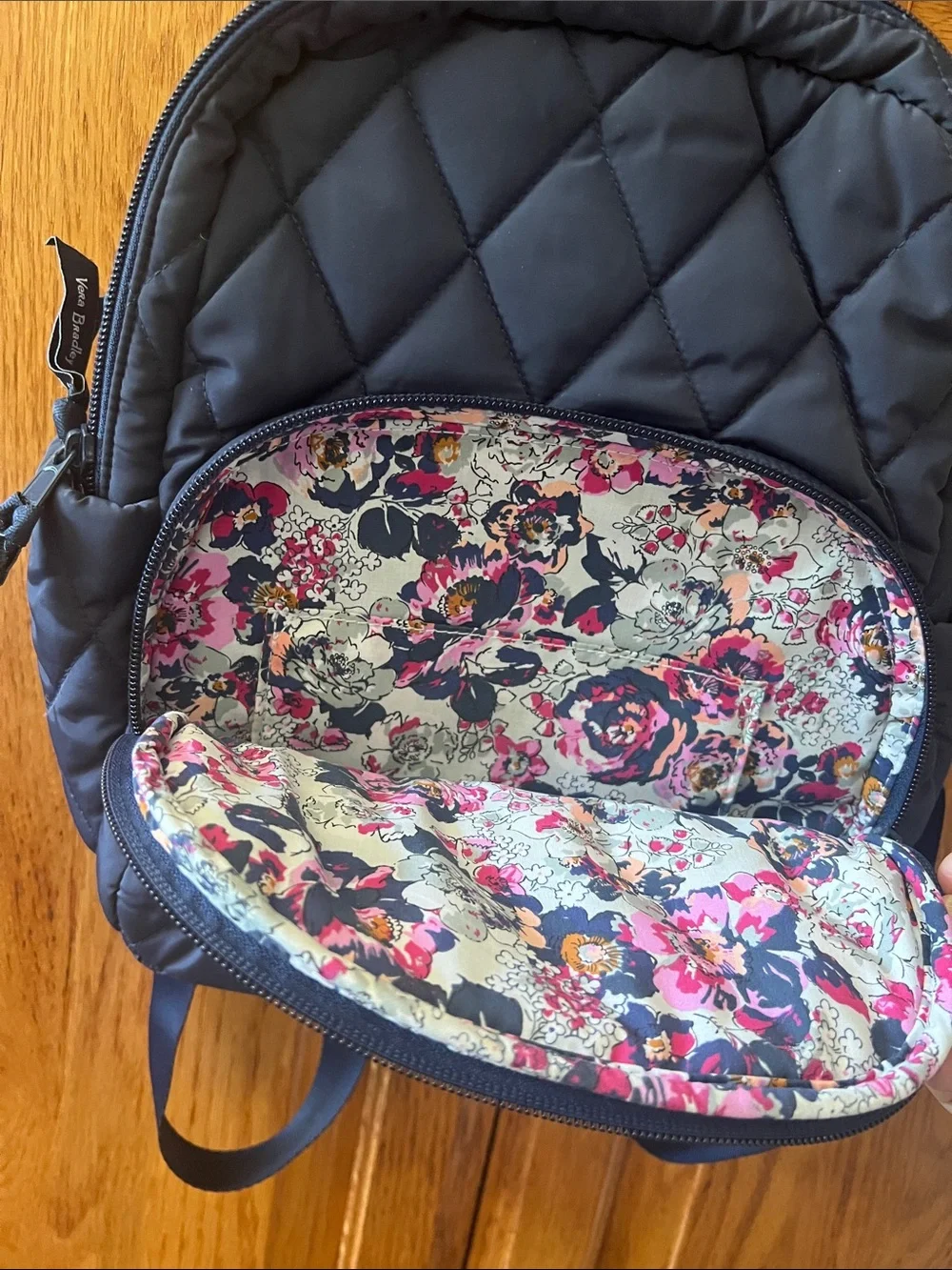 Vera Bradley Navy Quilted Mini Backpack